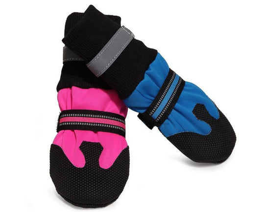 JMT-375818 Waterproof Lightweight Dog Boots for Large and Medium Dogs - Non-Slip Rubber Sole, Reflective Velcro Straps, Hand Washable