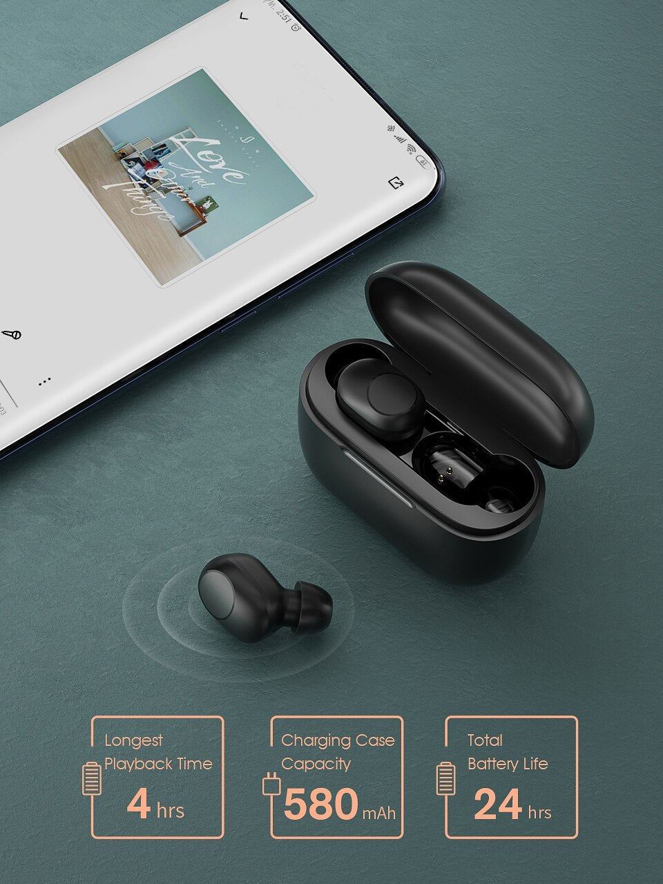 JMT-376010 Wireless Mini Bluetooth Headset with 30 Hours Playtime and Charging Case, Model T19