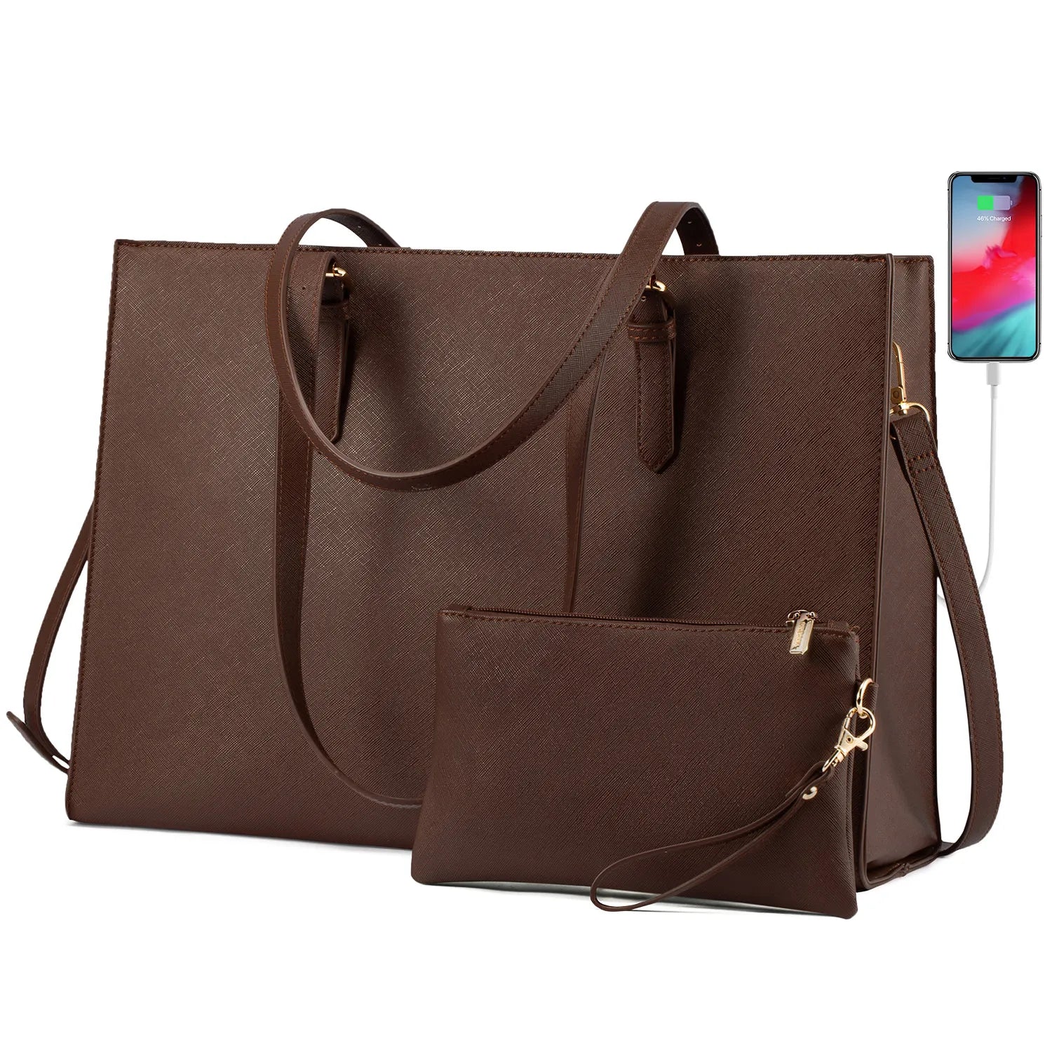 JMT-376074 Business Briefcase & Computer Purse Set for Women - Stylish Laptop Tote and Shoulder Bag for Office and School