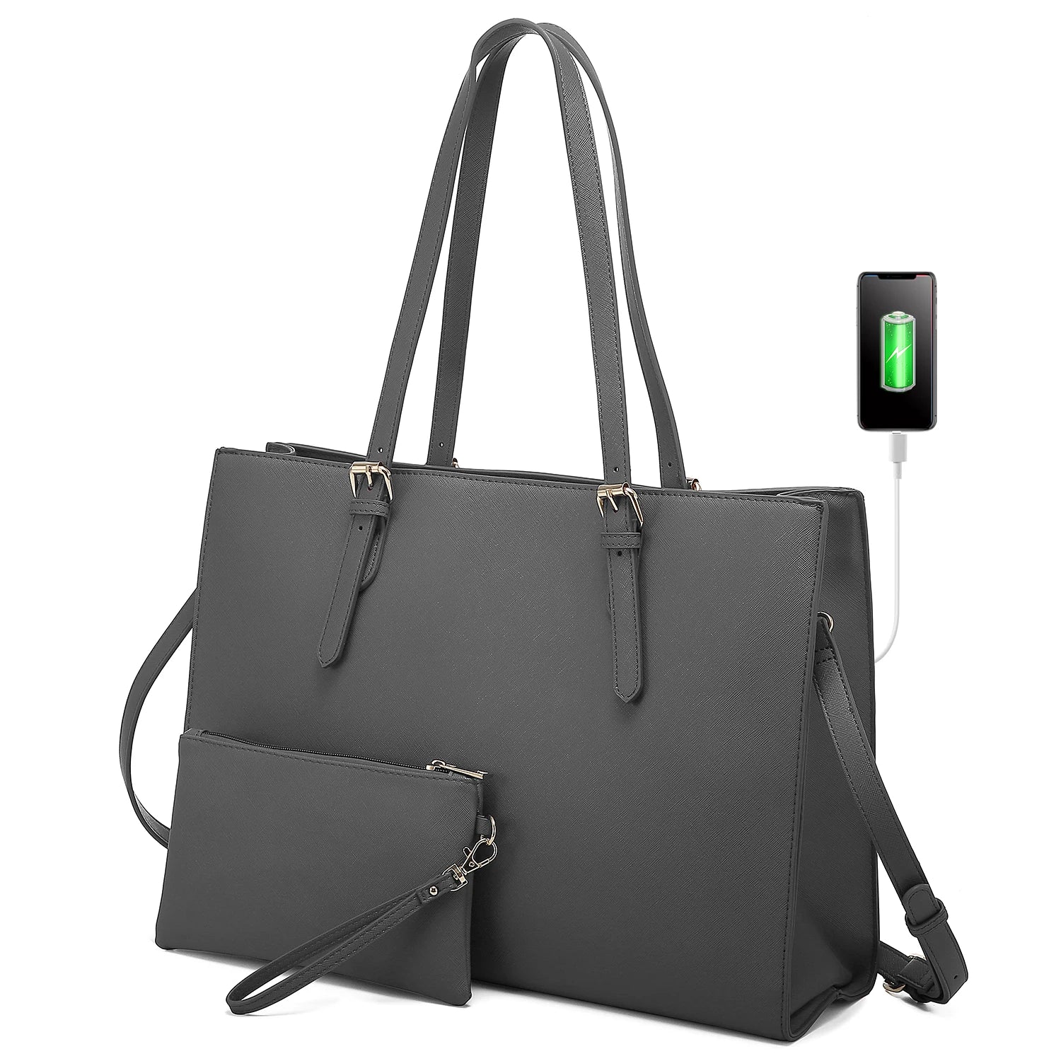 JMT-376074 Business Briefcase & Computer Purse Set for Women - Stylish Laptop Tote and Shoulder Bag for Office and School