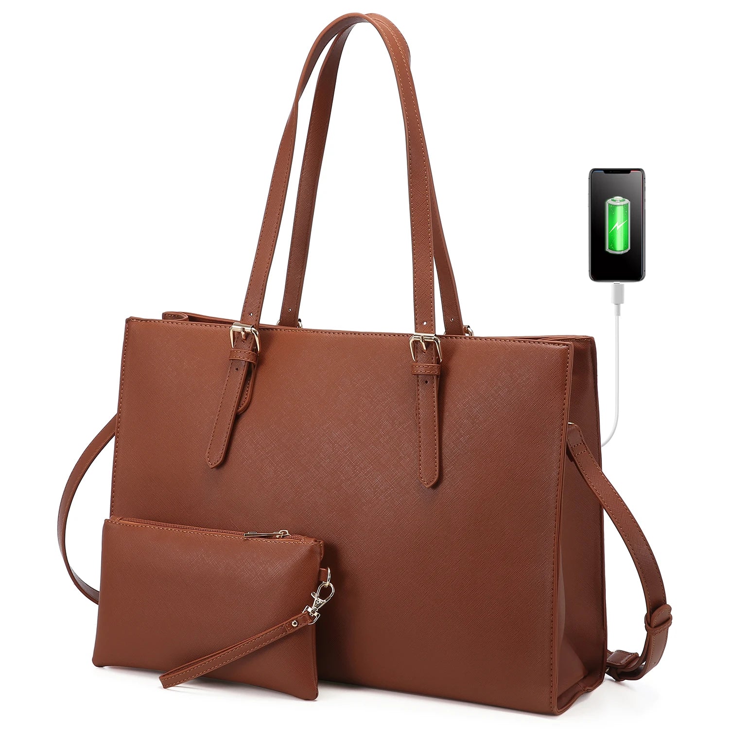 JMT-376074 Business Briefcase & Computer Purse Set for Women - Stylish Laptop Tote and Shoulder Bag for Office and School