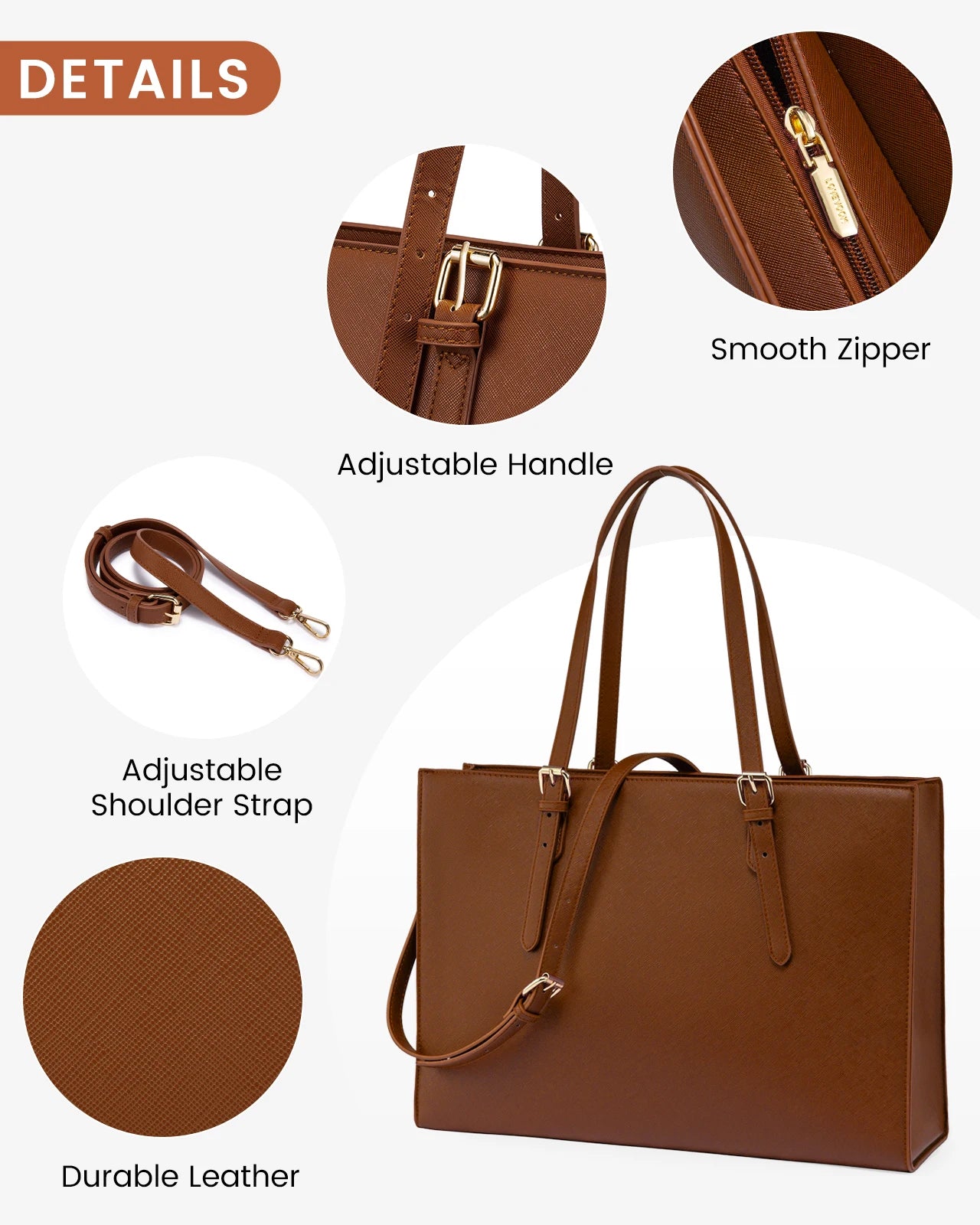 JMT-376074 Business Briefcase & Computer Purse Set for Women - Stylish Laptop Tote and Shoulder Bag for Office and School