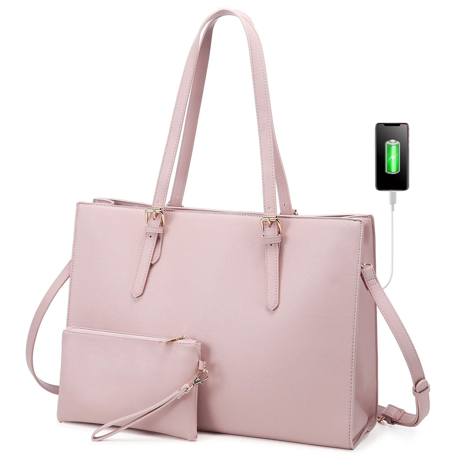 JMT-376074 Business Briefcase & Computer Purse Set for Women - Stylish Laptop Tote and Shoulder Bag for Office and School