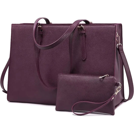 JMT-376074 Business Briefcase & Computer Purse Set for Women - Stylish Laptop Tote and Shoulder Bag for Office and School