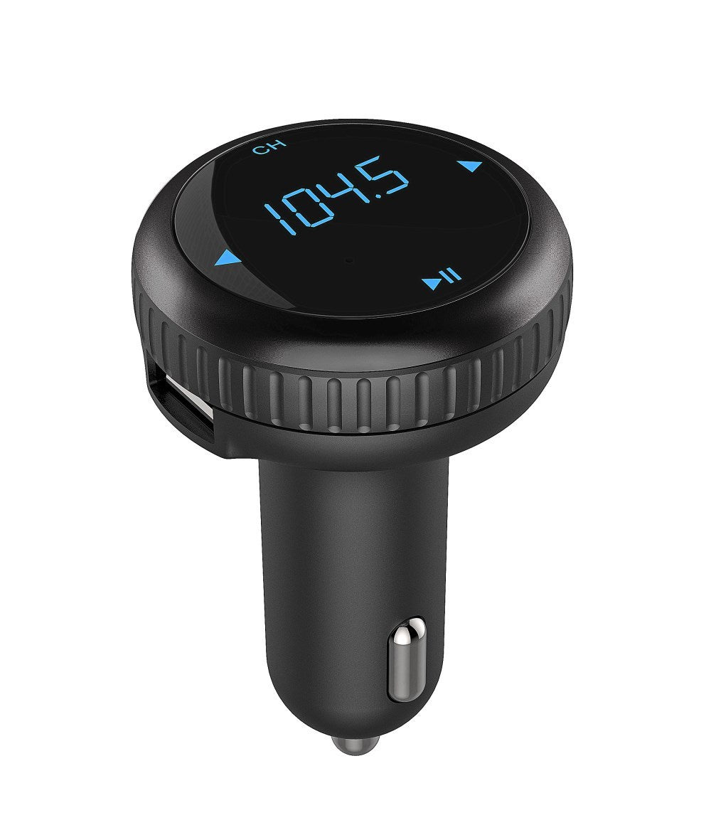 JMT-376330 Bluetooth MP3 Transmitter with USB Fast Charge for Vehicles – Monochrome Display