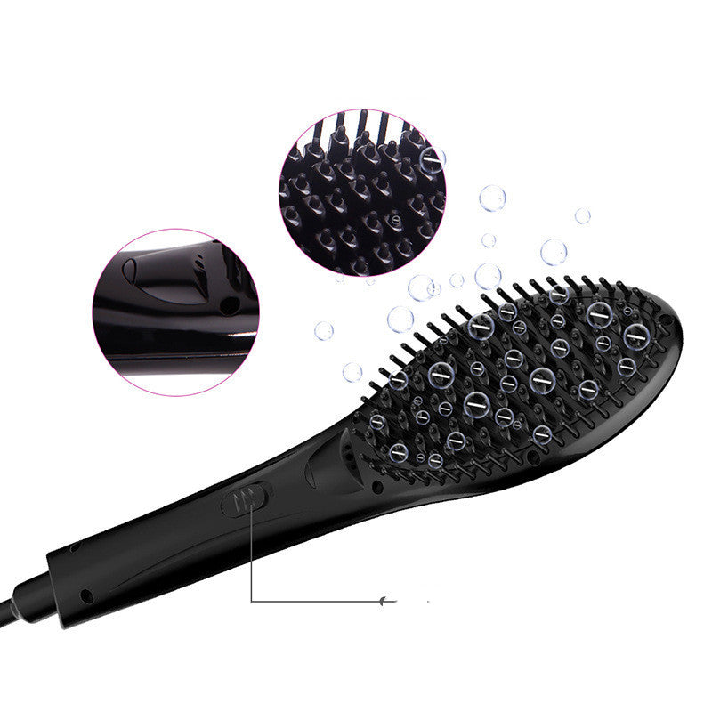 JMT-376330 Tourmaline Ceramic LCD Anti-Scalding Electric Hair Straightener Comb - A5626 Model, Black