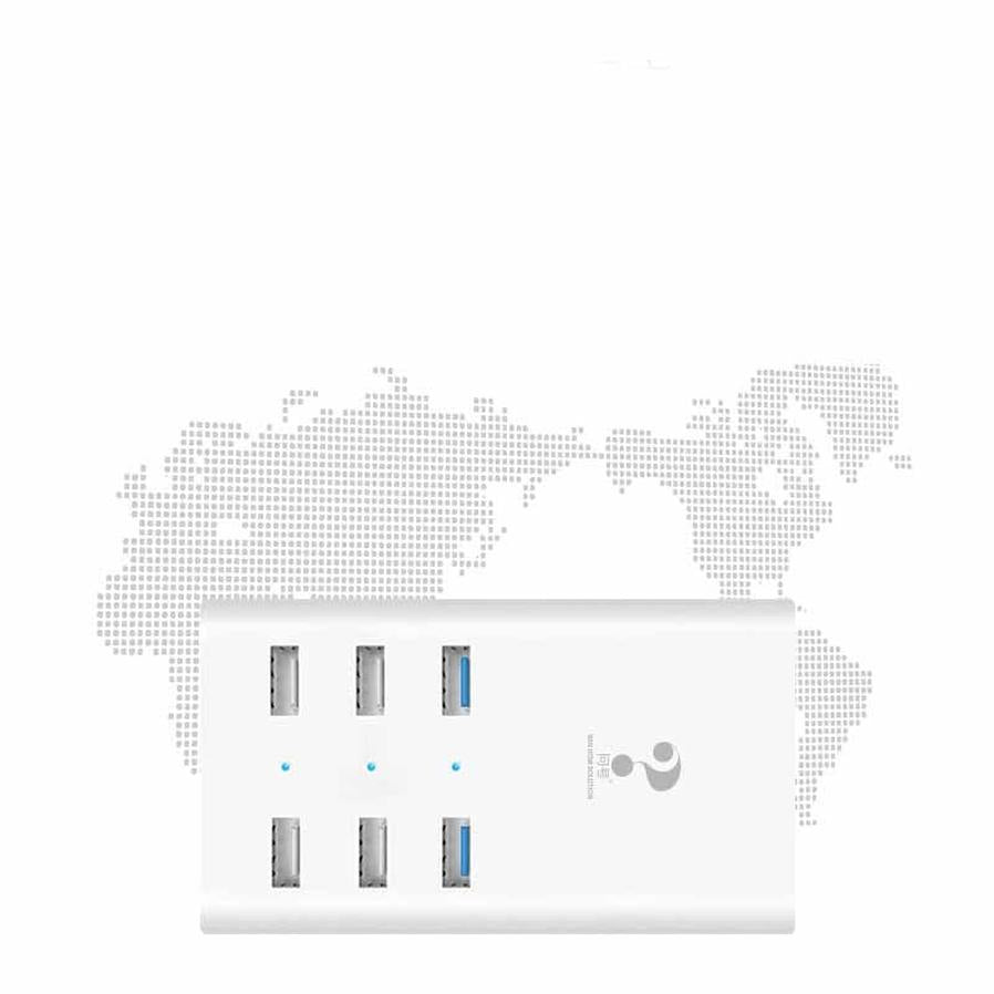 JMT-377034 Smart Multi-Port USB Charger with 1.5m Cable and Indicator Function - 36W Output