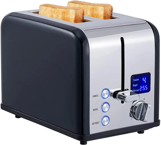 JMT-377162 2-Slice Smart Touchscreen Bread Toaster with LED Display and Dust Cover