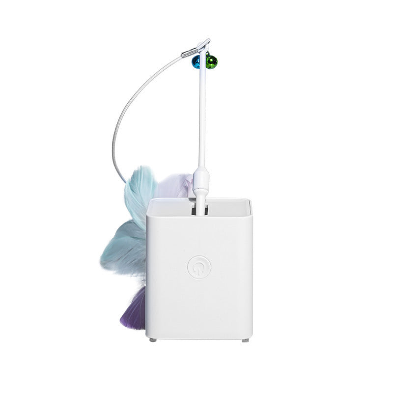 JMT-377482 Dancing Mouse Cat Toy with Sound and Moving Tail in White ABS