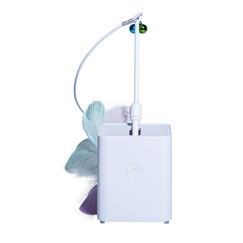 JMT-377482 Dancing Mouse Cat Toy with Sound and Moving Tail in White ABS