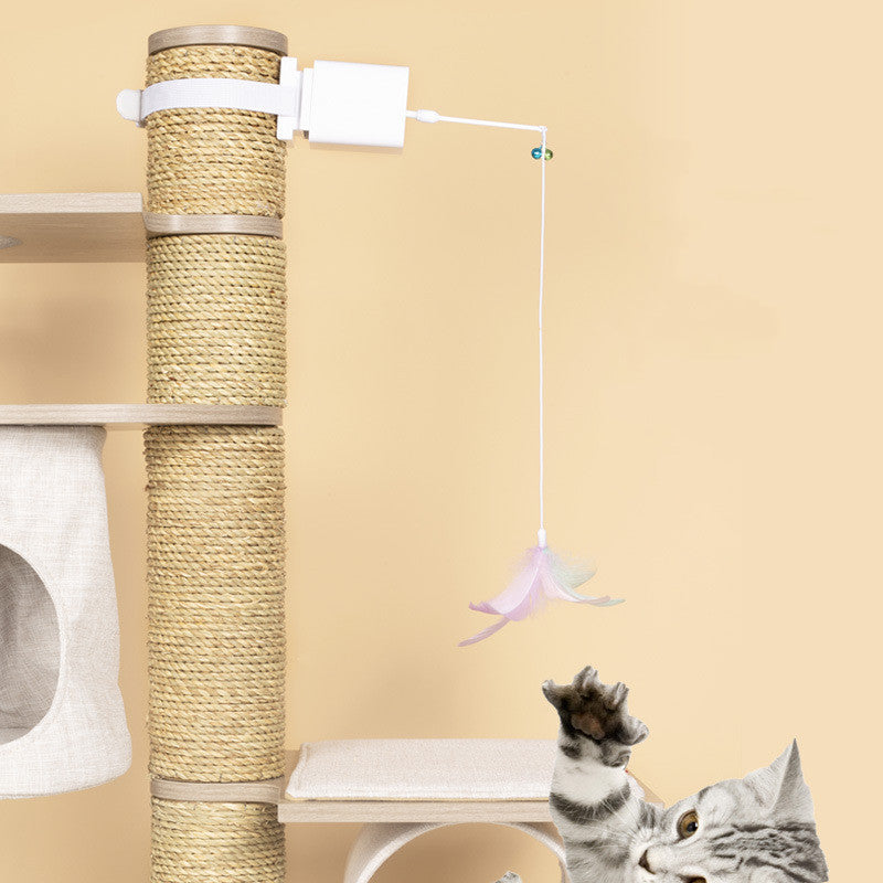 JMT-377482 Dancing Mouse Cat Toy with Sound and Moving Tail in White ABS