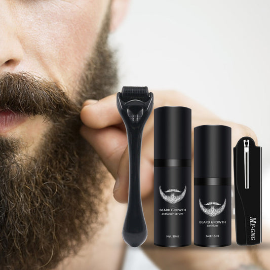 JMT-377738 Beard Nourishing Microneedle Set for All Skin Types - 4-Piece Moisturizing Solution