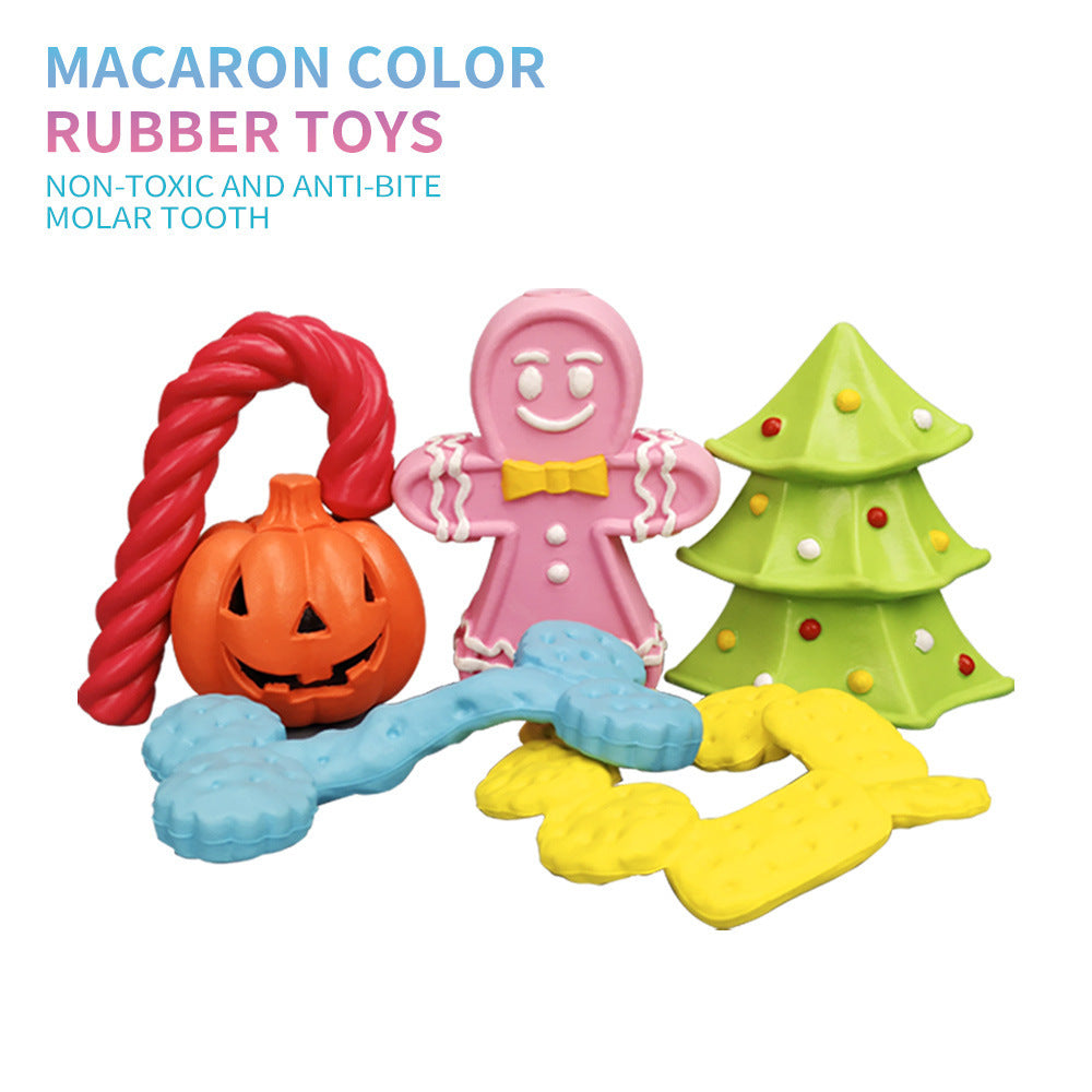 JMT-378634 Durable Bite-Resistant Dog Toy in Various Fun Shapes and Colors, Made of Non-Toxic Rubber