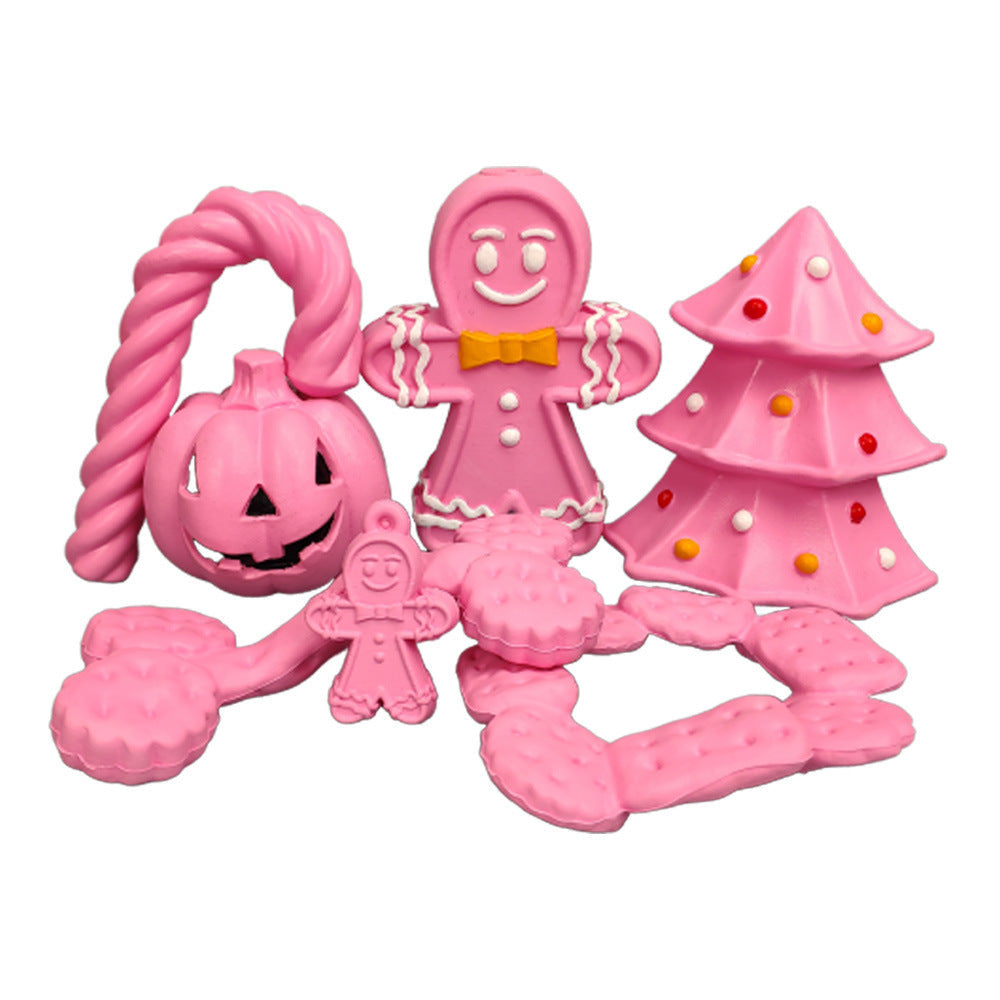 JMT-378634 Durable Bite-Resistant Dog Toy in Various Fun Shapes and Colors, Made of Non-Toxic Rubber