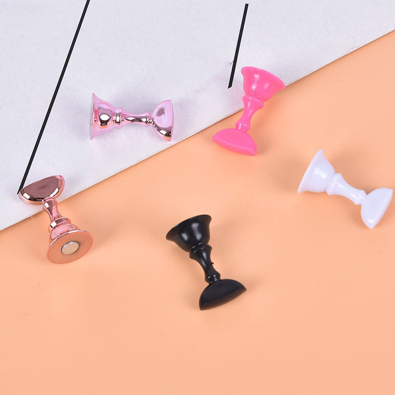 JMT-378954 Acrylic Transparent Nail Polish Holder with Magnet Chessboard Practice Base