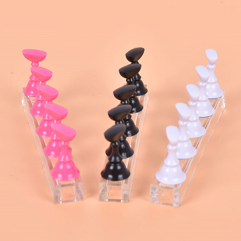 JMT-378954 Acrylic Transparent Nail Polish Holder with Magnet Chessboard Practice Base