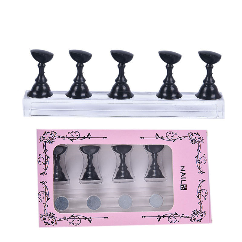JMT-378954 Acrylic Transparent Nail Polish Holder with Magnet Chessboard Practice Base
