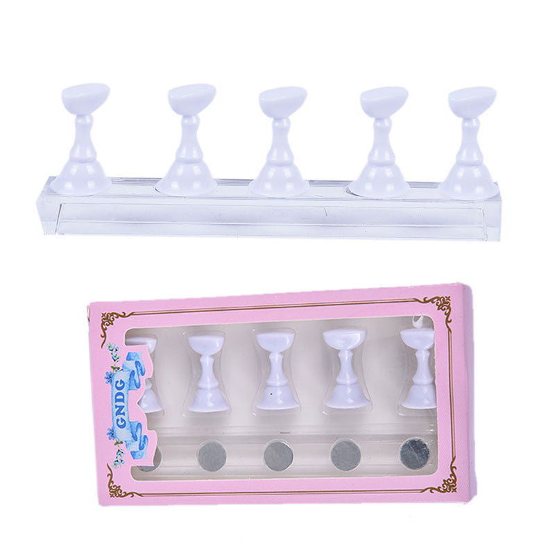 JMT-378954 Acrylic Transparent Nail Polish Holder with Magnet Chessboard Practice Base