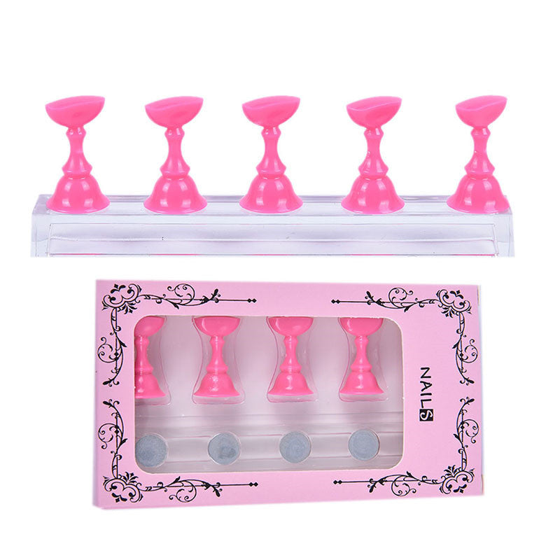 JMT-378954 Acrylic Transparent Nail Polish Holder with Magnet Chessboard Practice Base