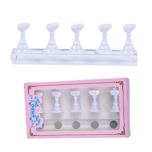 JMT-378954 Acrylic Transparent Nail Polish Holder with Magnet Chessboard Practice Base