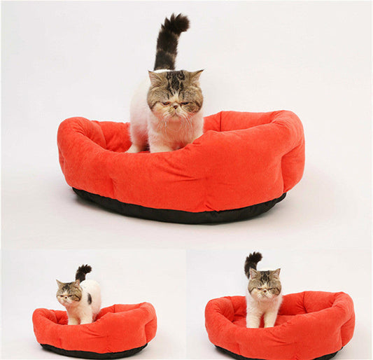 JMT-378954 Cozy Pet Nest for Dogs - Soft Cloth Bed in Red, Blue, and Khaki, 50*15CM