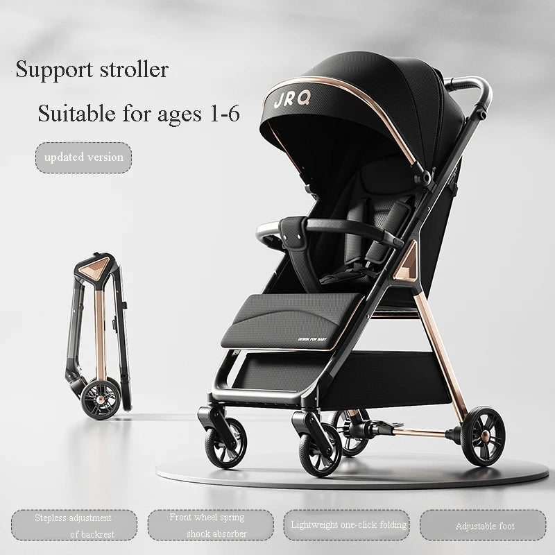JMT-379082 Durable Aluminium Baby Stroller with Anti-Tip Design and One-Click Fold Feature