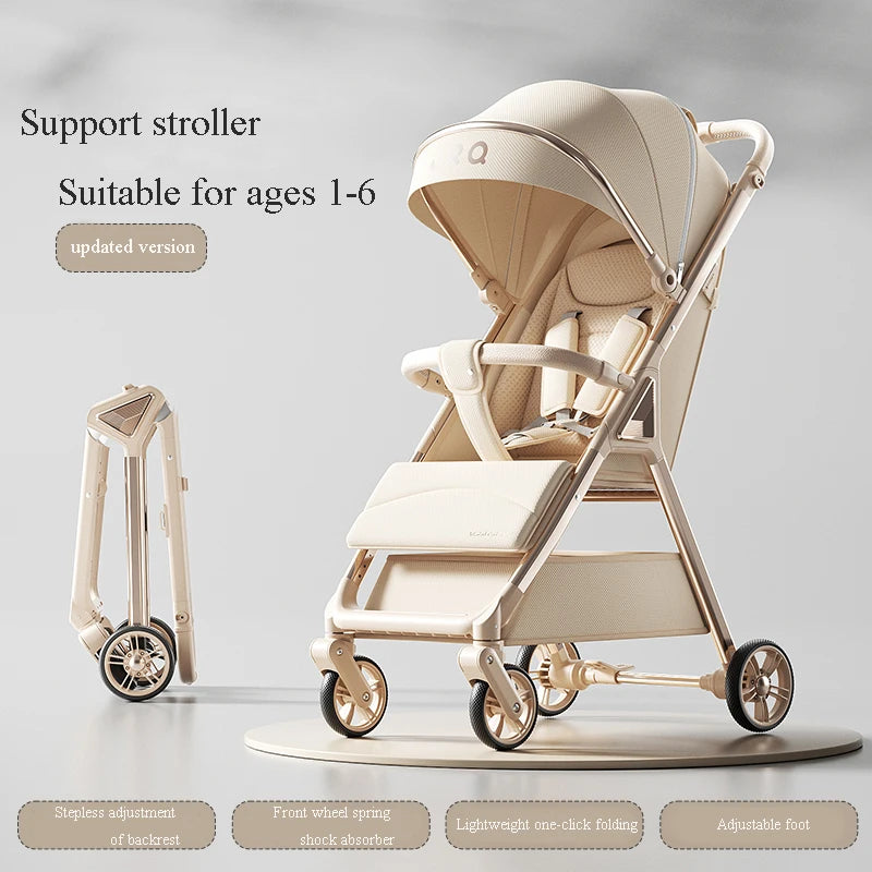 JMT-379082 Durable Aluminium Baby Stroller with Anti-Tip Design and One-Click Fold Feature
