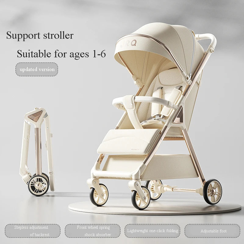 JMT-379082 Durable Aluminium Baby Stroller with Anti-Tip Design and One-Click Fold Feature