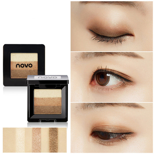 JMT-379082 Trichromatic Eyeshadow Palette with Three Universal Shades for Concealing