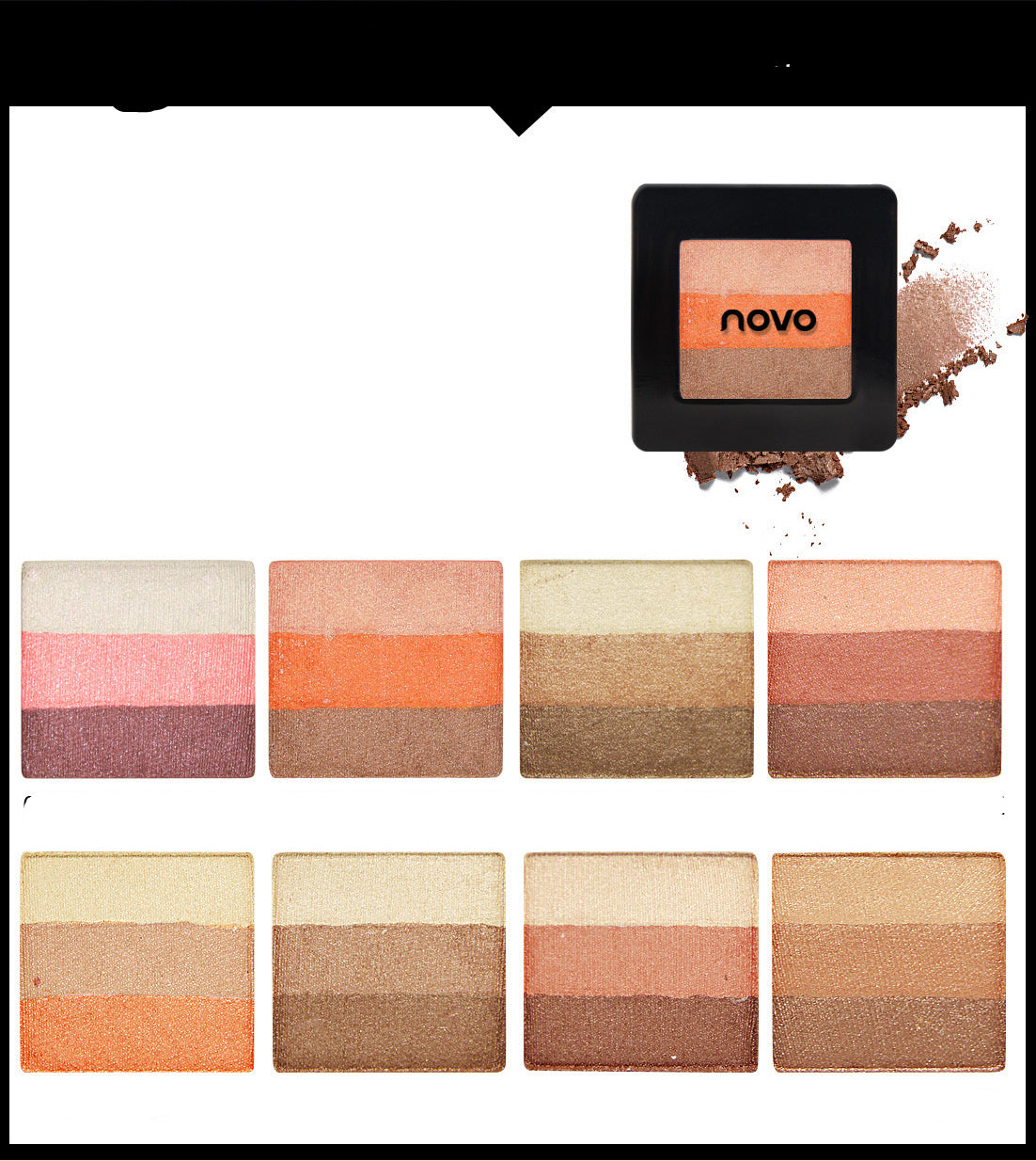 JMT-379082 Trichromatic Eyeshadow Palette with Three Universal Shades for Concealing
