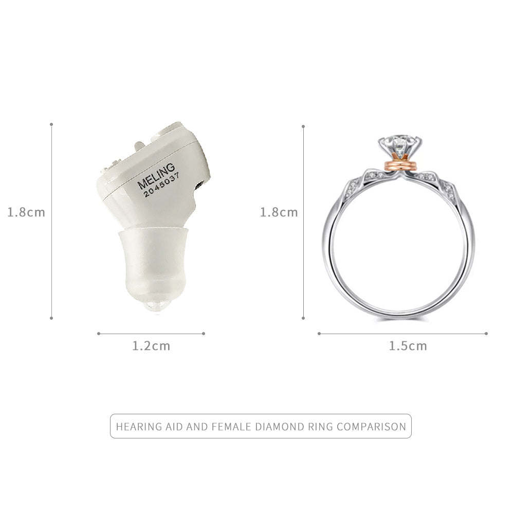 JMT-379466 Mini Rechargeable Invisible Digital Hearing Aid with Adjustable Sound Amplifier for Enhanced Hearing for Seniors