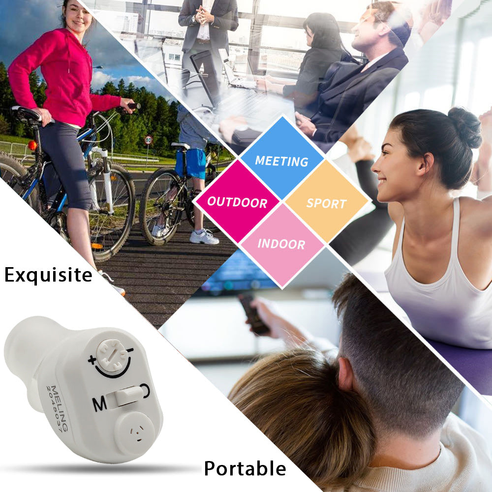 JMT-379466 Mini Rechargeable Invisible Digital Hearing Aid with Adjustable Sound Amplifier for Enhanced Hearing for Seniors
