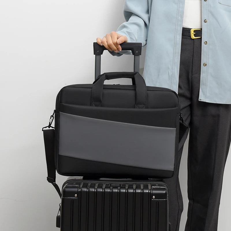 JMT-379466 Waterproof Single Shoulder Laptop Bag Made of Durable Polyester and Nylon for Travel and Work