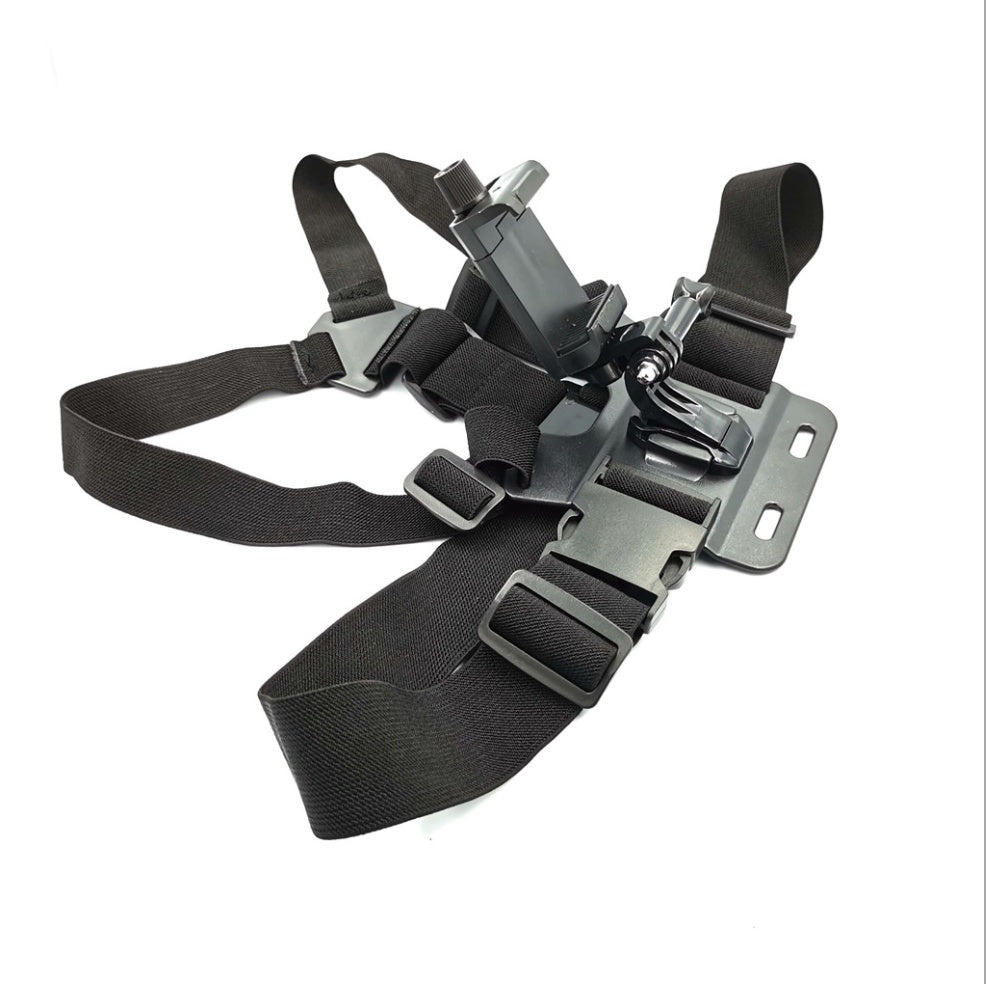 JMT-379658 Adjustable Chest Strap Clip for Mobile Phones and Sports Cameras, Fits 4-6 Inch Devices, Made of Plastic and Nylon