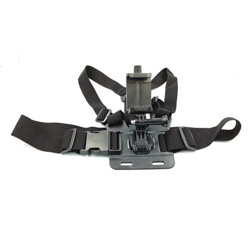 JMT-379658 Adjustable Chest Strap Clip for Mobile Phones and Sports Cameras, Fits 4-6 Inch Devices, Made of Plastic and Nylon