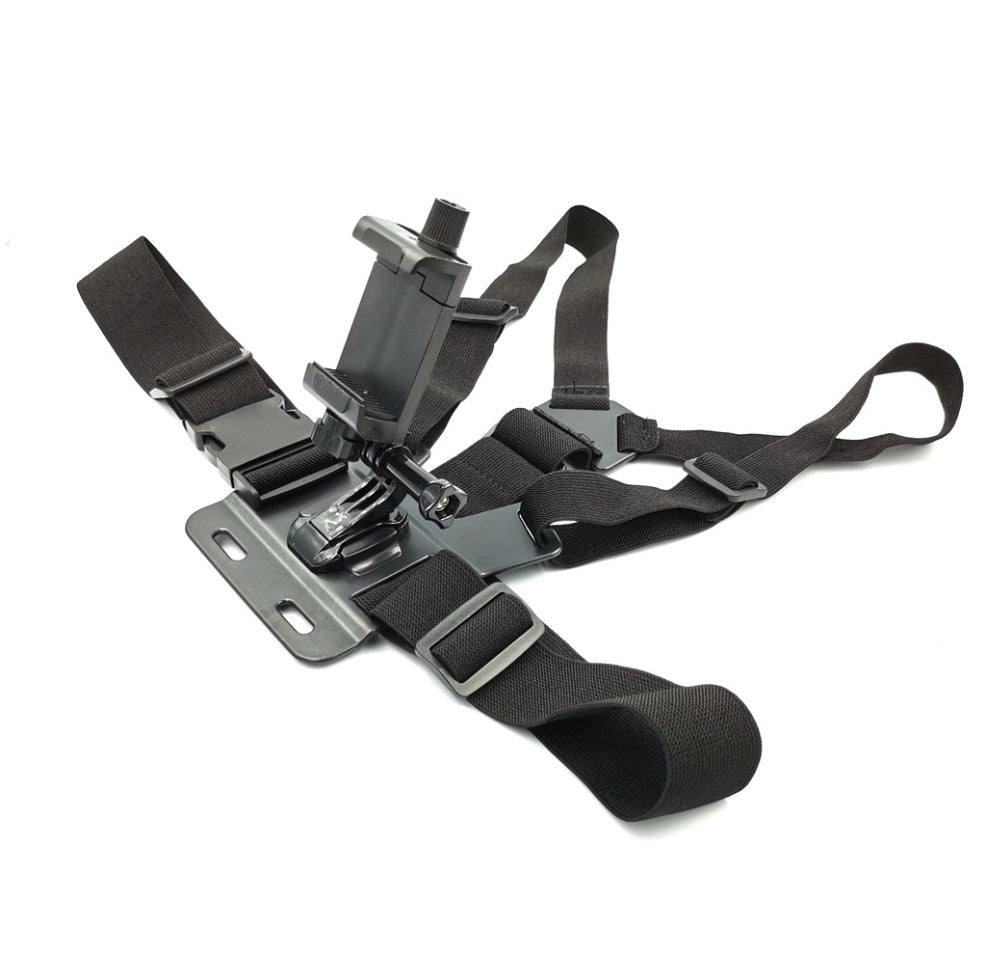 JMT-379658 Adjustable Chest Strap Clip for Mobile Phones and Sports Cameras, Fits 4-6 Inch Devices, Made of Plastic and Nylon