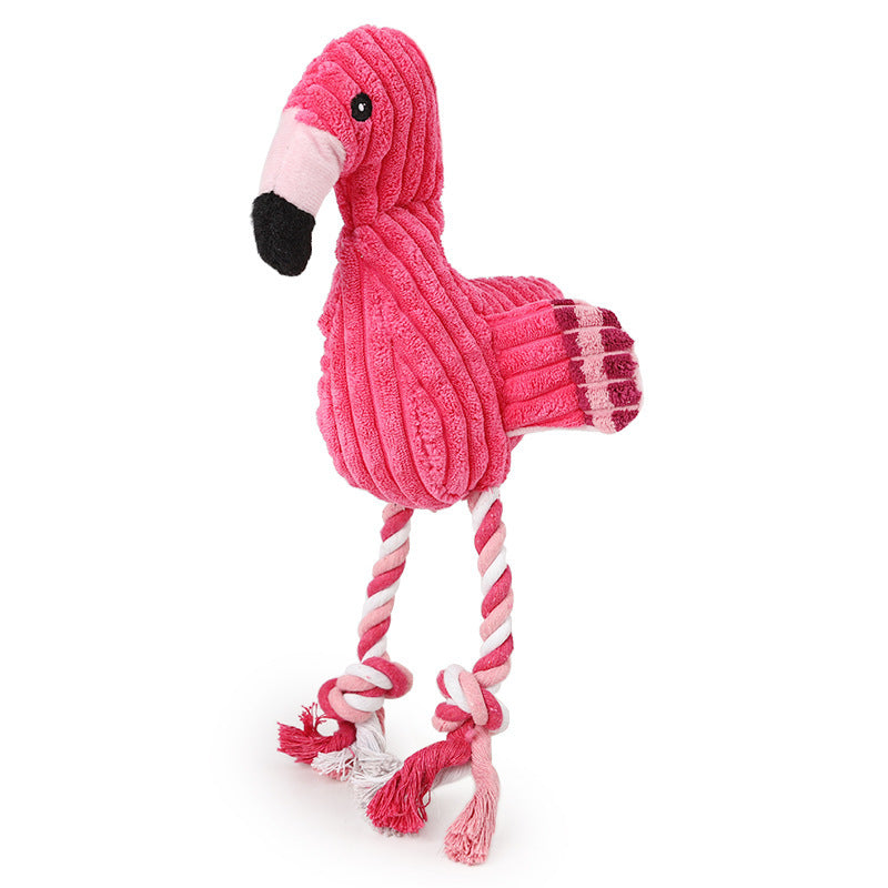 JMT-379786 Plush Velvet Flamingo Dog Toy - Bite-Resistant and Wear-Resistant, 35x15cm