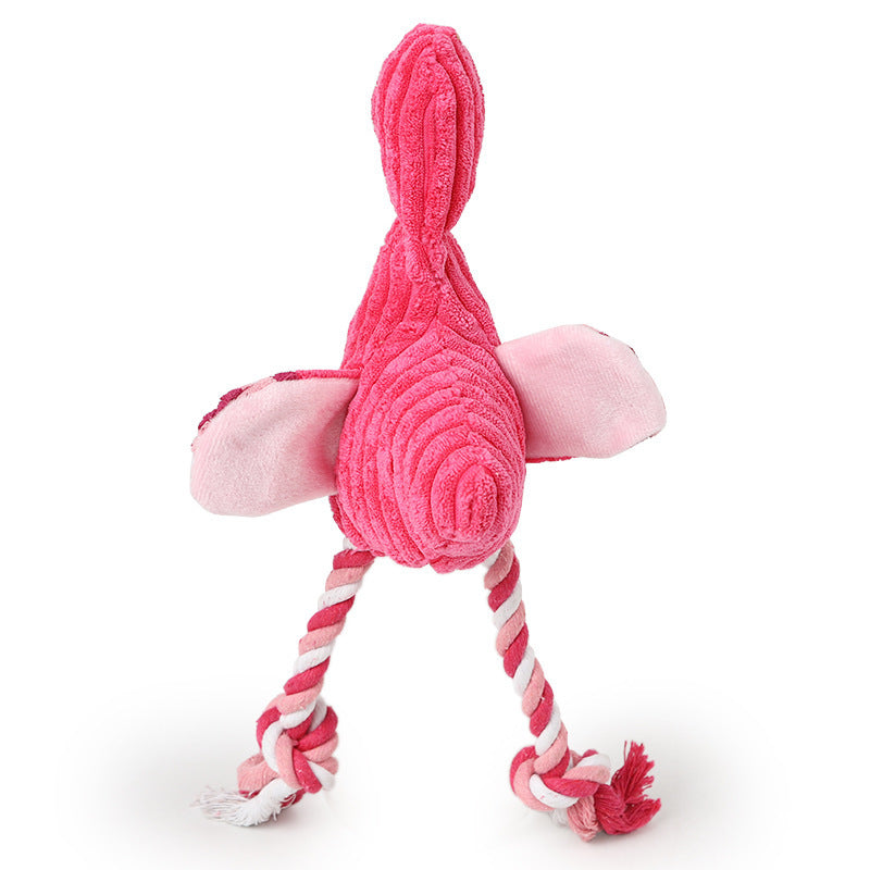 JMT-379786 Plush Velvet Flamingo Dog Toy - Bite-Resistant and Wear-Resistant, 35x15cm