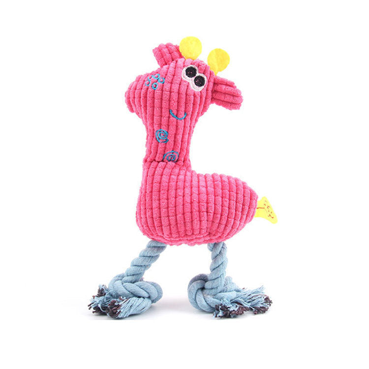 JMT-379786 Plush Velvet Flamingo Dog Toy - Bite-Resistant and Wear-Resistant, 35x15cm