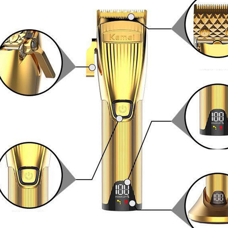 JMT-379786 USB Rechargeable Diamond Cutter Hair Clipper with 2500mAh Battery and Accessories