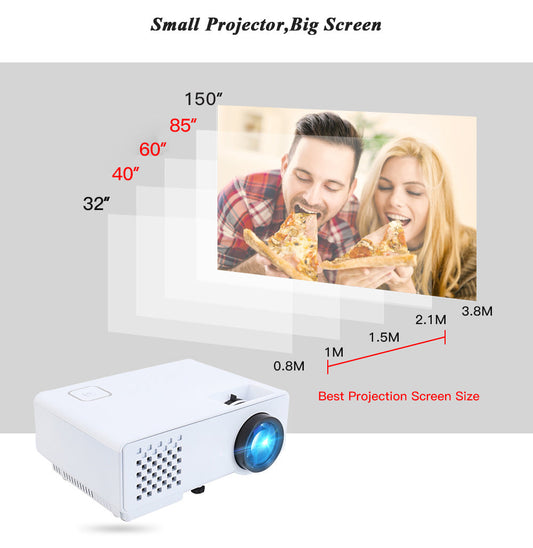 JMT-379978 Compact Mini Projector RD-810 - 800x480 Resolution for Home & Outdoor Use