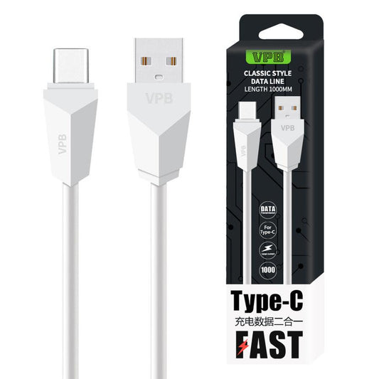 JMT-379978 Type-C Data Cable - 1m White, Dual Charging & Data Transmission, Compatible with Type-C Devices, Durable Material