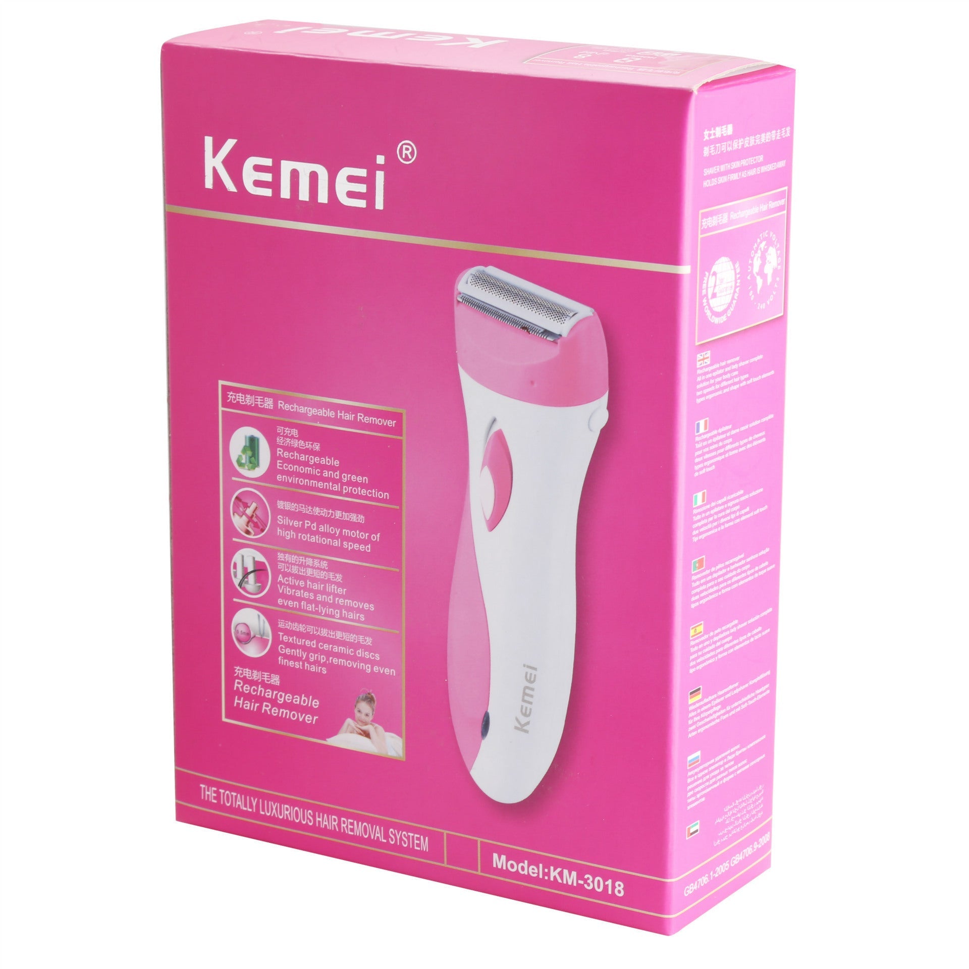 JMT-380042 High-Speed Shaving Hair Removal Device with Triple Blades and Anti-Clip System