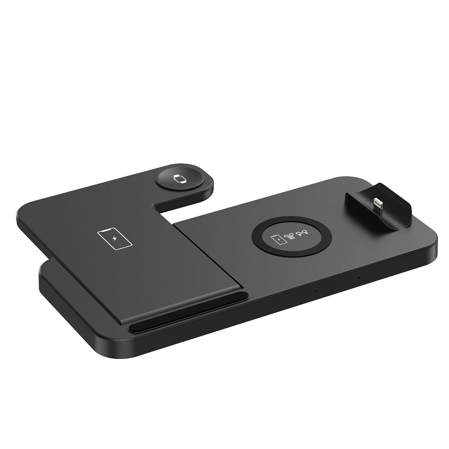 JMT-380490 Four-in-One Wireless Charging Station with Type-C Input - Fast Charging, Multi-Device Compatibility, Black