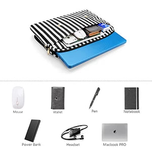 JMT-380618 Adjustable Canvas and PU Leather Laptop Bag for 15.6/14 Inch Devices