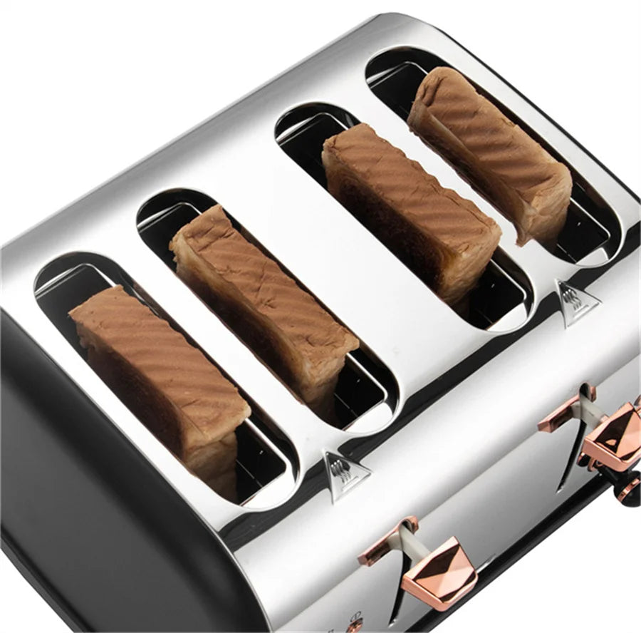 JMT-380618 Stainless Steel 4-Slice Toaster with Long Slot and Custom Clear White Finish