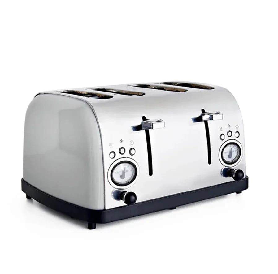 JMT-380618 Stainless Steel 4-Slice Toaster with Long Slot and Custom Clear White Finish
