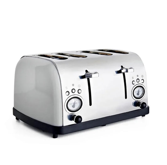 JMT-380618 Stainless Steel 4-Slice Toaster with Long Slot and Custom Clear White Finish
