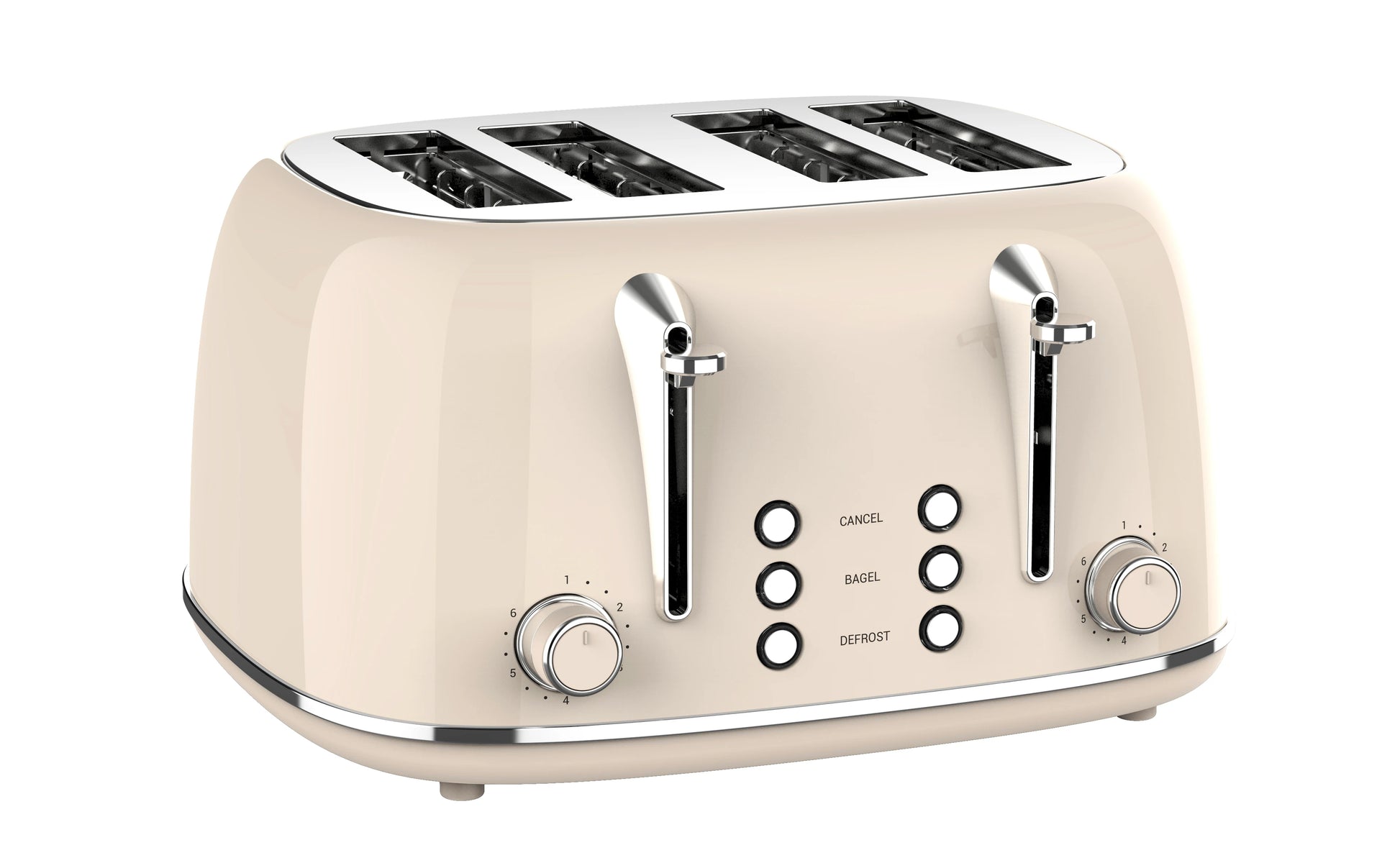 JMT-380746 Retro 4 Slice Wide Slot Bread Toaster with Even Baking and 6 Shade Levels