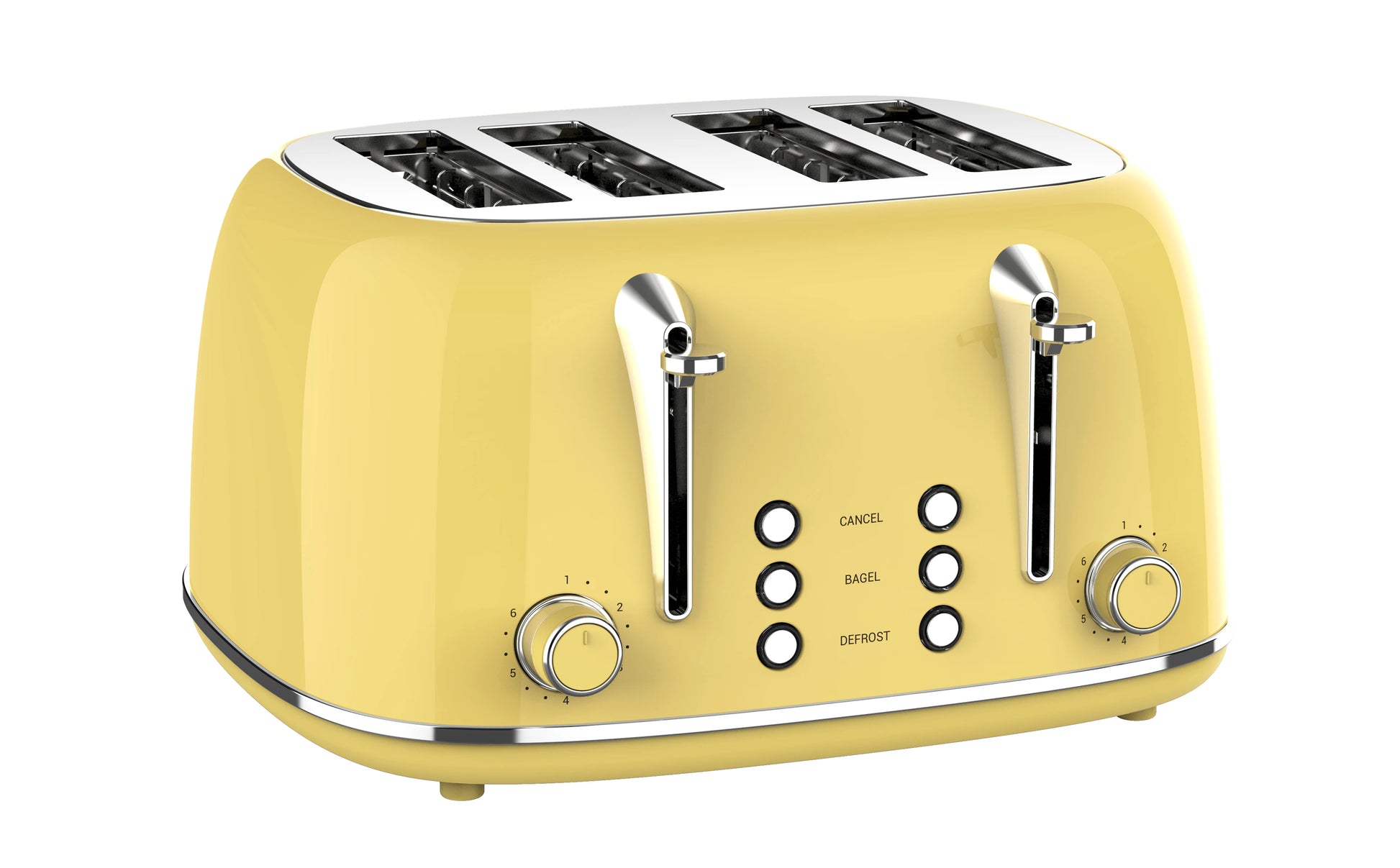 JMT-380746 Retro 4 Slice Wide Slot Bread Toaster with Even Baking and 6 Shade Levels